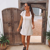 CATALINA ECRU POLKADOTS DRESS