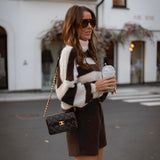 ZAYA ECRU ROLLNECK STRIPED SWEATER