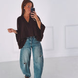 KAREN BLACK V-NECK SWEATER