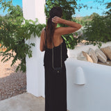 VALERIANA BLACK HALTER DRESS