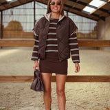 TATUM BROWN STRIPED LONGSLEEVE SHIRT