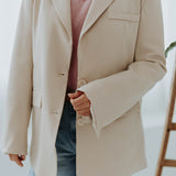 AURELIE BEIGE OPEN BACK BLAZER