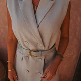 RIMSHA MINT GREEN BELT DRESS