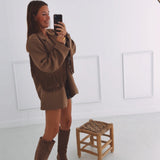 JOLENE TAUPE FRINGE BLAZER