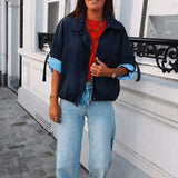 KEELY DARK BLUE SHORTSLEEVE TRENCHCOAT