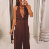 MARIBEL BROWN JUMPSUIT
