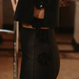 GLOWSTORM BLACK FLOWER TOP