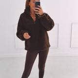 HELLO FALL BROWN TEDDY SWEATER