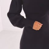 CATO BLACK KNITTED DRESS