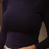 ELOISE DARK BLUE BASIC LONGSLEEVE SHIRT