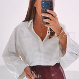 ROMILLY ECRU CHECKERED BLOUSE