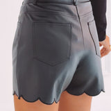 PAULINE BLACK LEATHER SHORT