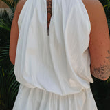 RAFAELA WHITE HALTER DRESS