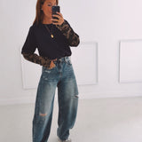 GRETA DARK BLUE ARMY LONGSLEEVE SHIRT
