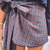 CORALIE DARK BLUE CHECKERED SKORT
