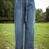DIAMOND DARK BLUE WIDE LEG JEANS A3401