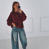 DELMA BORDEAUX OPEN BACK SWEATER