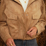 LYSBETH BEIGE SUEDE JACKET