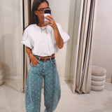 SIGRID WHITE CROPPED BLOUSE