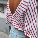 SEREN WHITE/RED STRIPED T-SHIRT