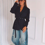 WINSLET DARK BLUE BELT BLAZER