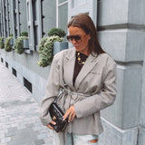 PENELOPE BEIGE CHECKERED BLAZER