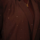 SHINE BRIGHT LIKE A DIAMOND BROWN BLAZER
