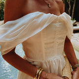 EL KSIBA ECRU DRESS