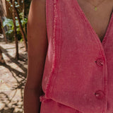RAQUEL PINK DENIM PLAYSUIT