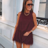 NOVALEE BORDEAUX FLUFFY TOP