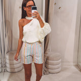 MIREILLE STRIPED PASTEL MULTICOLOR SHORT
