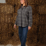 LIVARA GREY CHECKERED BLOUSE