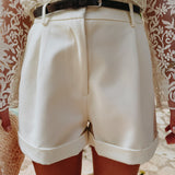 BRAVURA ECRU BELT SHORT