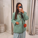 CHARLOTTE GREEN CHECKERED BLAZER