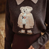 TEDDY BEAR BROWN KNIT SWEATER