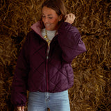 TRUDY BURGUNDY/PINK REVERSIBLE PUFFER JACKET