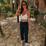 JIMENA WHITE V-NECK TOP