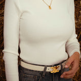 DALLIS WHITE RIBBED LONGSLEEVE SHIRT