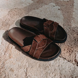 NOELIA BROWN SUEDE SLIPPERS