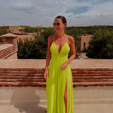 ROUMAISSA LIME GREEN DRESS