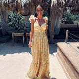 ESMANUR YELLOW FLOWER DRESS