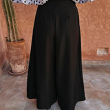 SIHAM BLACK WIDE LEG PANTS
