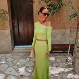 SUNSET LIME GREEN TWO-PIECE SET
