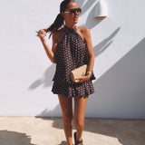 NAVARRO BROWN POLKADOTS DRESS