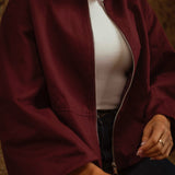 HELLO SEPTEMBER BORDEAUX ZIP JACKET
