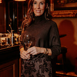 CHEERS & CUDDLES BROWN KNIT SWEATER