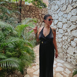 NATALIA BLACK HALTER JUMPSUIT