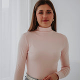 SUSANNA LIGHT PINK LONGSLEEVE TURTLENECK SHIRT