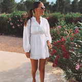 SOL Y SAL WHITE EMBROIDERED DRESS
