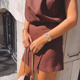 RAYNE BORDEAUX STRIPED TWO-PIECE SET